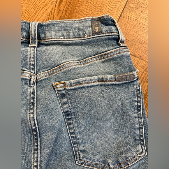 7 For All Mankind Blue Straight Leg Jeans Womens - Picture 8 of 12